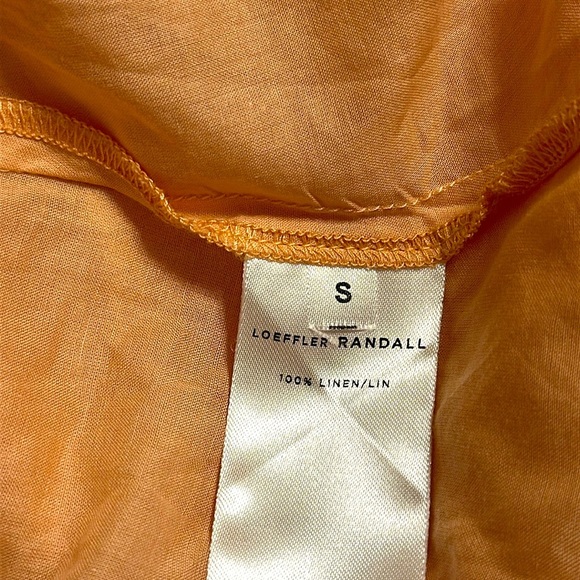 Loeffler Randall Peach Color Midi Tiered Sleeveless Linen Dress Sz Small Coastal - Picture 8 of 10